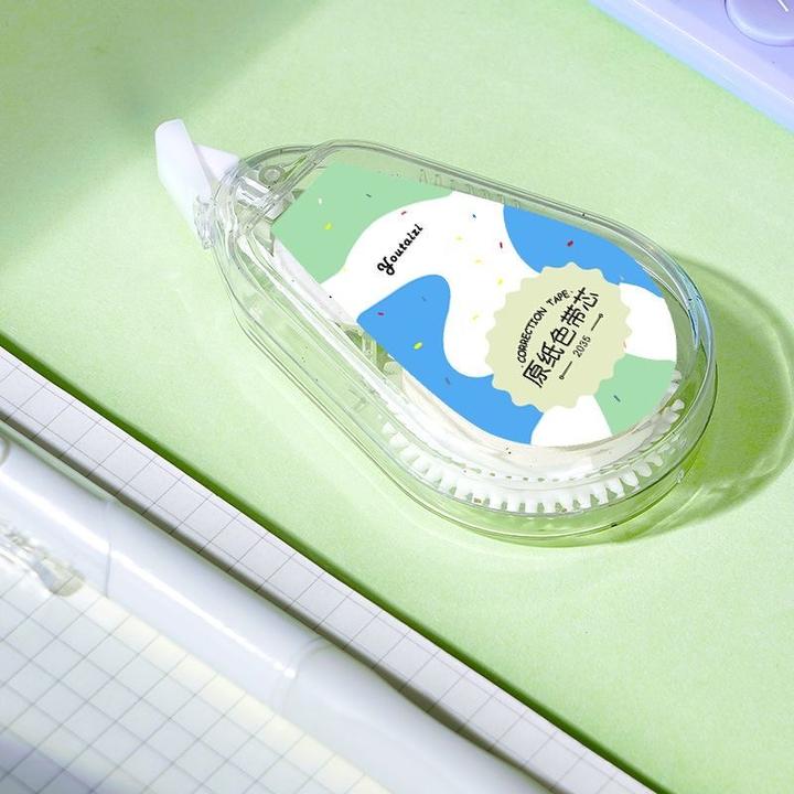 新品米黄色隐形修正小学生专用顺滑涂改静音大容量护眼纸色改正带