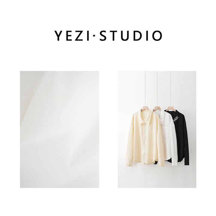 【极zhi美学】时髦双拉链高支高密纸片人翻领衬衫25115003