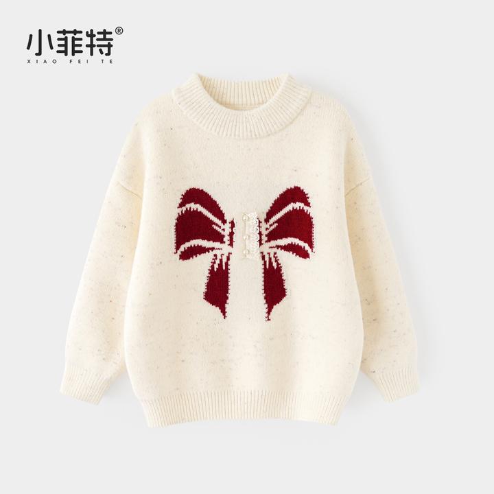 小菲特女童冬装加厚毛衣中大童保暖针织衫儿童休闲上衣MFYD57324