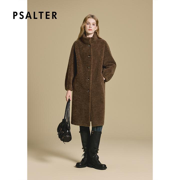 诗篇专选绵羊毛宽松廓形直筒颗粒绒羊羔毛泰迪外套2025冬季新款