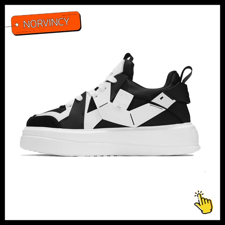 NORVINCY/诺凡希新款男士时尚百搭潮鞋板鞋冬季增高厚底减震舒适