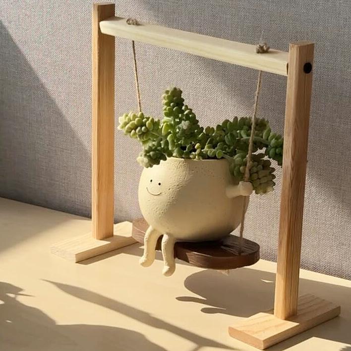 【好物先享】秋千花盆装饰品摆件办公室工位稳定情绪神器桌面玄关