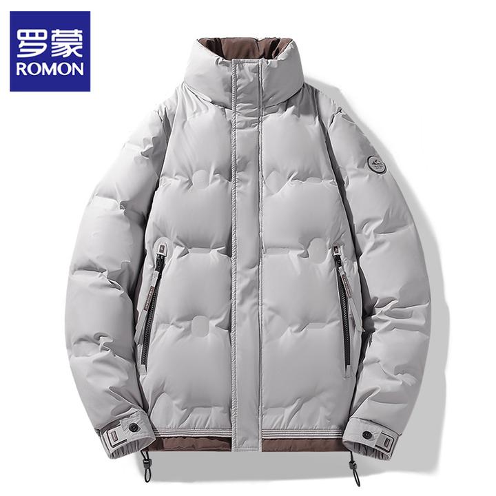 罗蒙秋冬季休闲立领男款羽绒服短款中年时尚潮流休闲保暖帅气外套