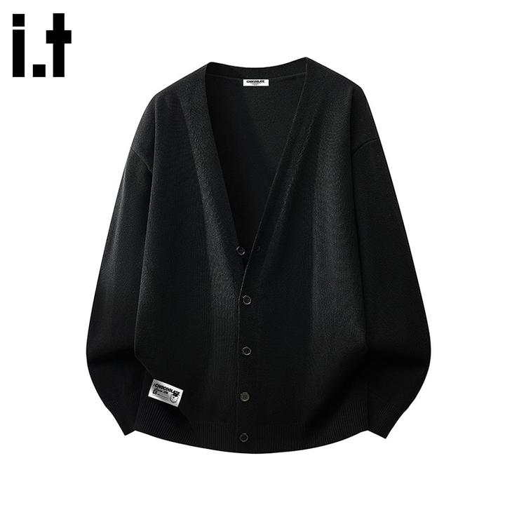 i.t:CHOCOOLATE舒适开衫毛衣男士2025秋冬季新款宽松长袖针织外套