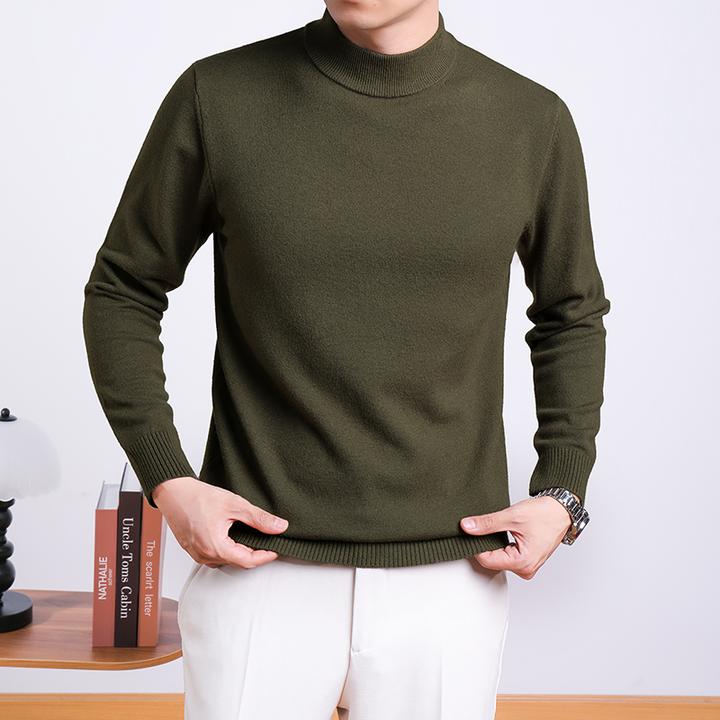 【加厚羊毛衫】男秋冬季2025新款半高圆领中年男士针织打底保暖毛衣