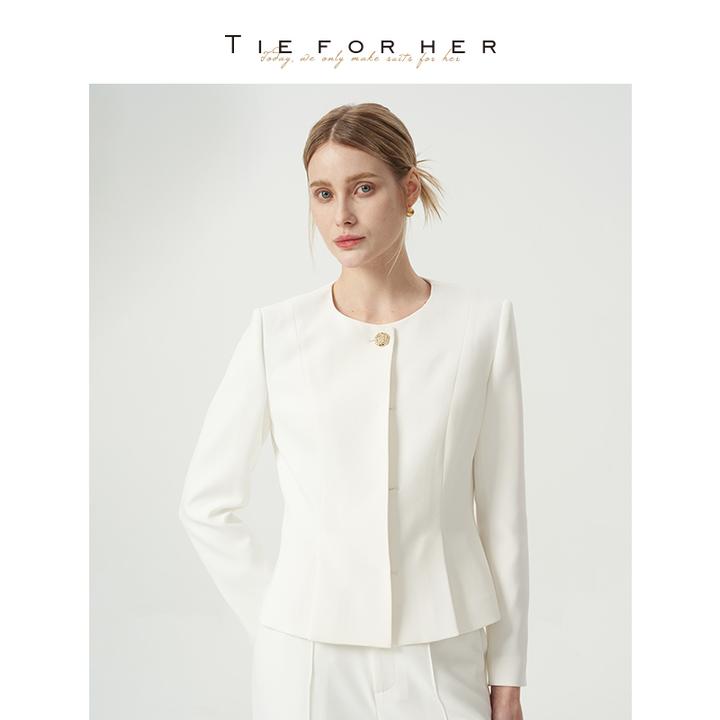 “诺丁山雾”简约优雅千金风职场日常百搭单西秋冬小外套女西装西服