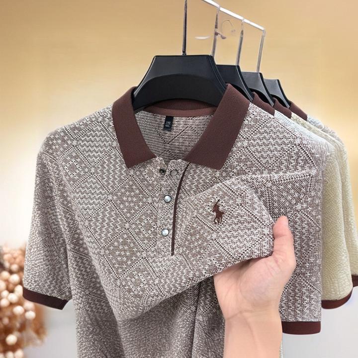 透气简约Polo衫短袖翻领T恤男士夏新款时尚休闲修身修身商务凉感