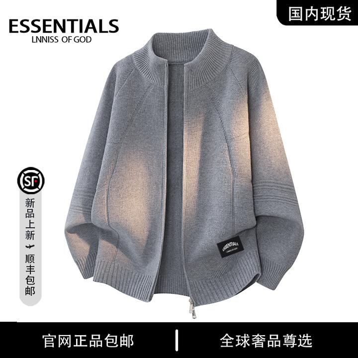 ESSENTIALS LNNISS  秋冬季男士开衫慵懒风休闲毛衣针织衫外套