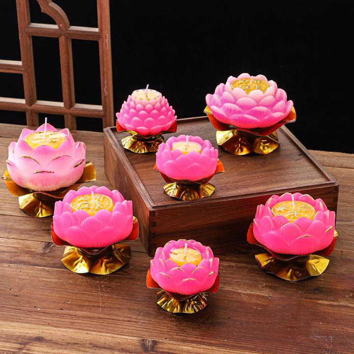 家用防风浮水莲花蜡烛荷花灯精致工艺美观实用
