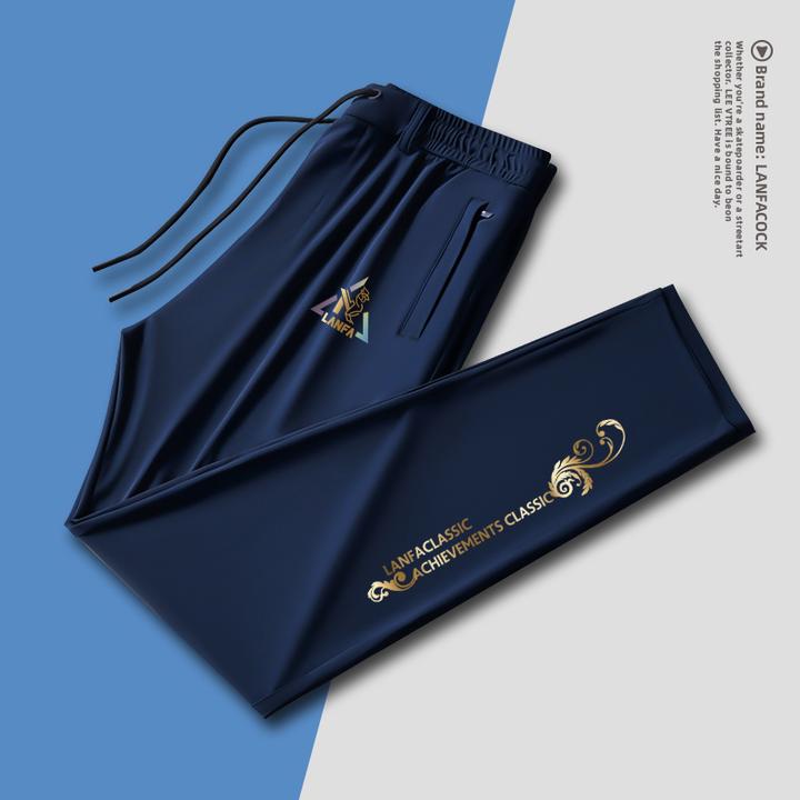 兰法公鸡冰丝裤男2025夏季薄款冰丝裤凉感宽松速干裤休闲运动裤子