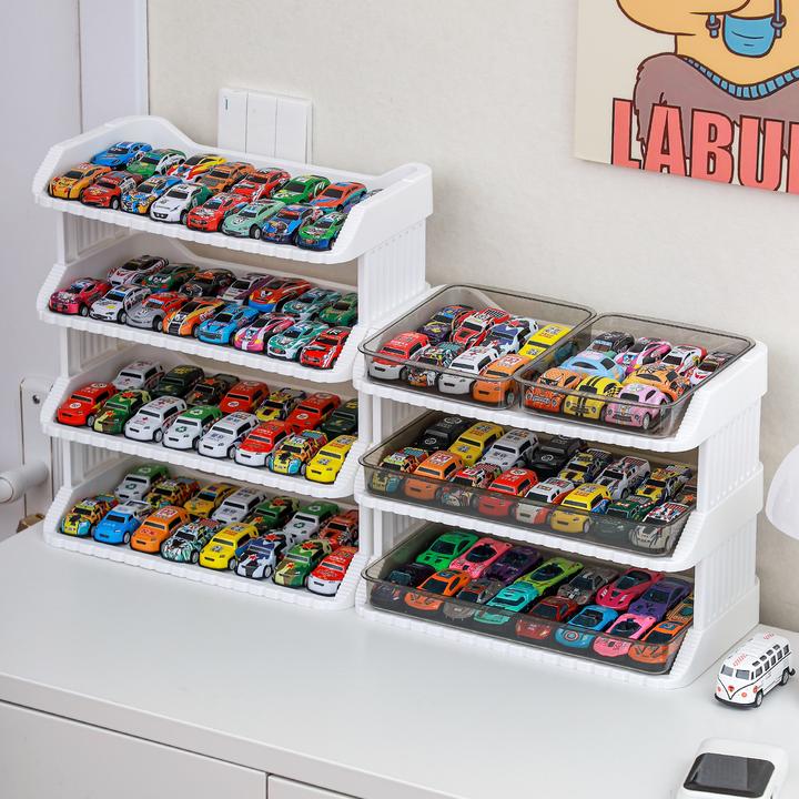 【唯兮】1:64小汽车收纳展示架风火轮多美卡儿童玩具车收纳盒子多层