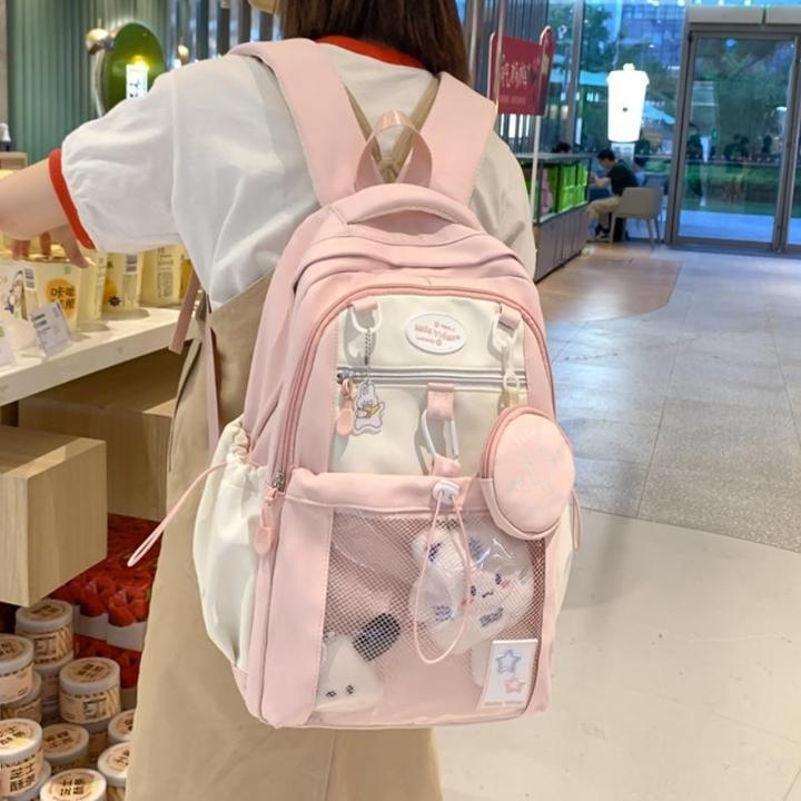 初中高中女生书包2025新款高颜值轻便中学生双肩包大容量旅行背包