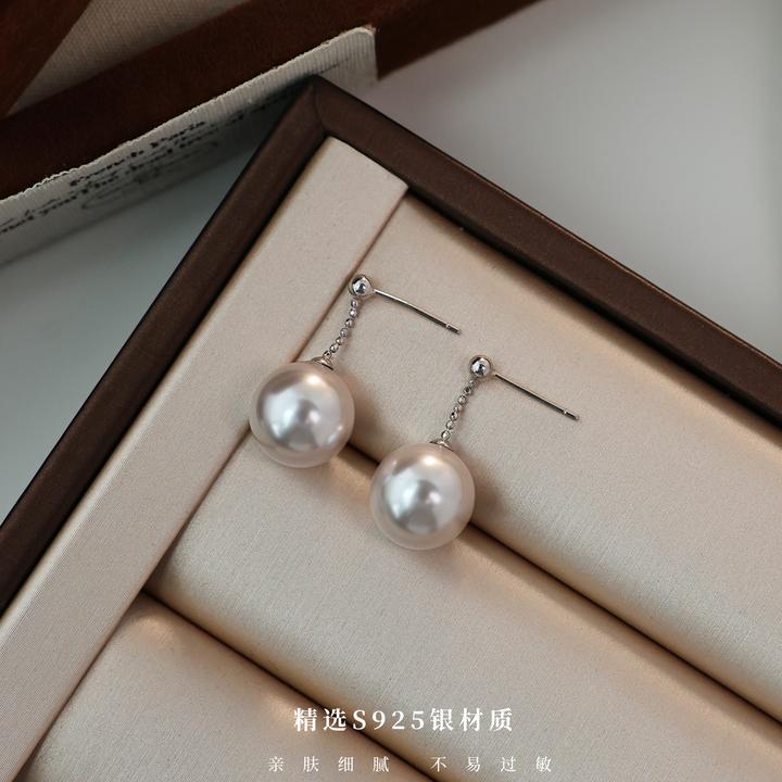 丽沁 925银耳饰 曼塔玫瑰紫珠短链耳钉灵动活泼气质轻奢复古法式