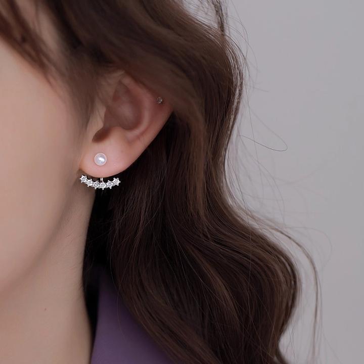 CUOOYINO/初影 铜合金合成锆石耳饰 【星河】925银针一款两戴耳环女