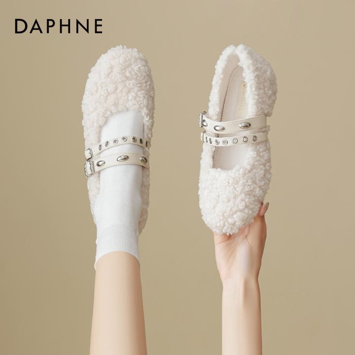 达芙妮新款时尚玛丽珍雪地靴女2025秋冬季百搭舒适保暖厚底毛毛鞋