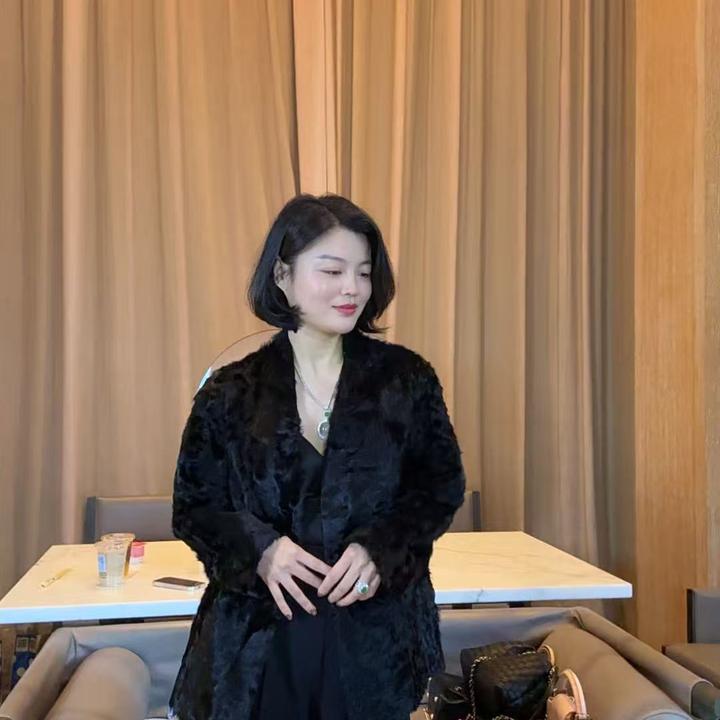 TANTAN  绵羊皮  气质时尚 皮毛一体外套 2377