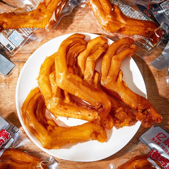 亿家馨泡鸭掌即食香辣脆爽鸭爪客家特产泡椒卤味小食品