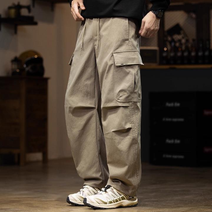 MR.MUDI/穆迪先生美式工装直筒裤男潮流伞兵裤2025新款休闲阔腿裤