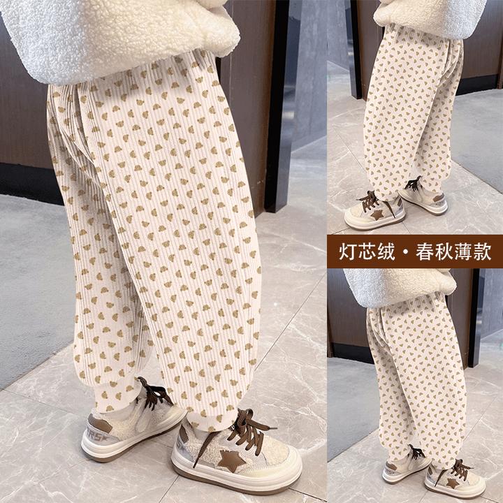 儿童灯芯绒束脚裤2025春秋新款洋气女童长裤中大童百搭时尚潮流