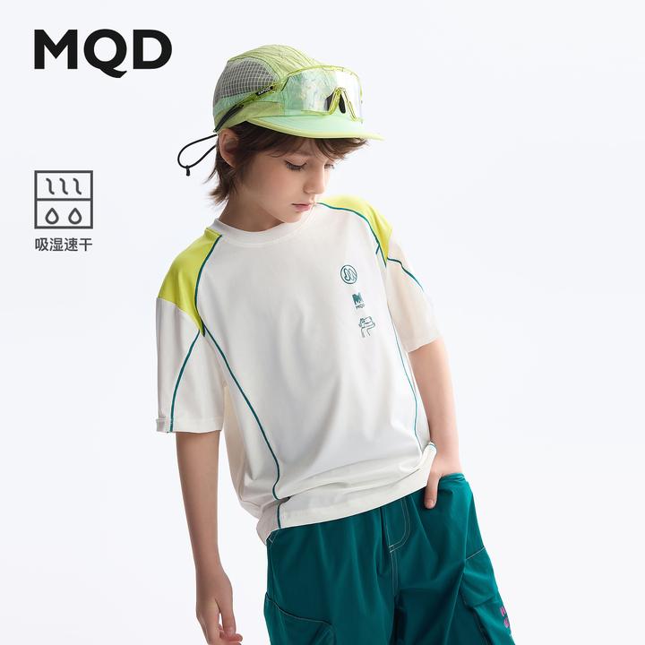 MQD童装25夏季新款圆领骑行服儿童宽松男童速干短袖t恤945220302