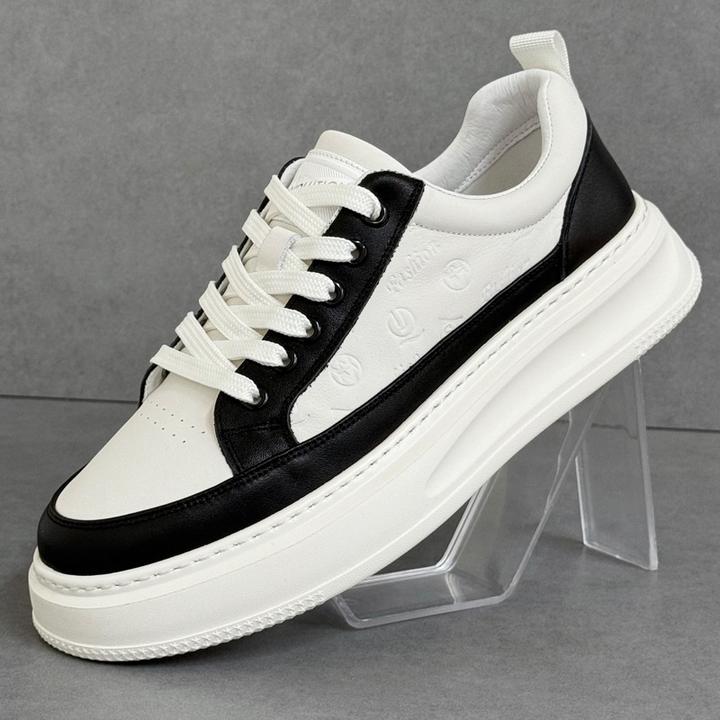 小白鞋男款秋款真皮厚底鞋子男士休闲板鞋2025新款潮鞋欧洲站男鞋