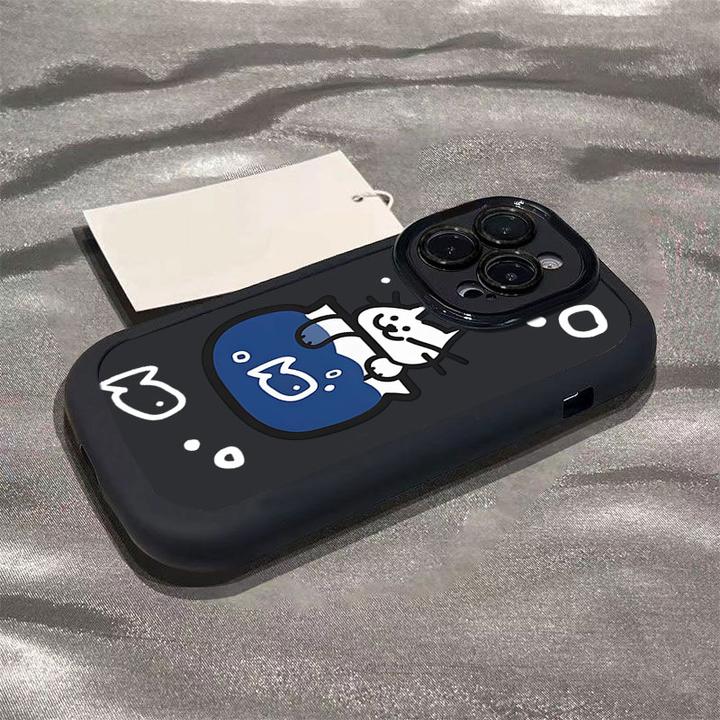 猫抓小鱼适用iphone16promax苹果15/14P手机壳泡芙13p/12/11全包