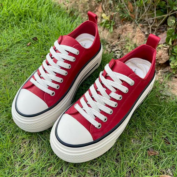 低帮百搭厚底增高松糕板鞋