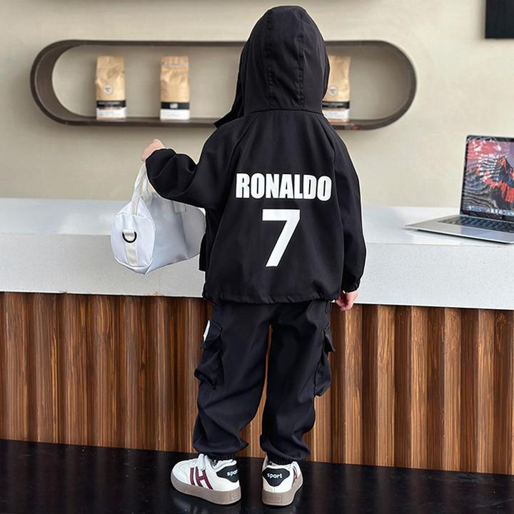 男童工装套装春秋2025新款痞帅可爱春装外套连帽上衣儿童春季衣服