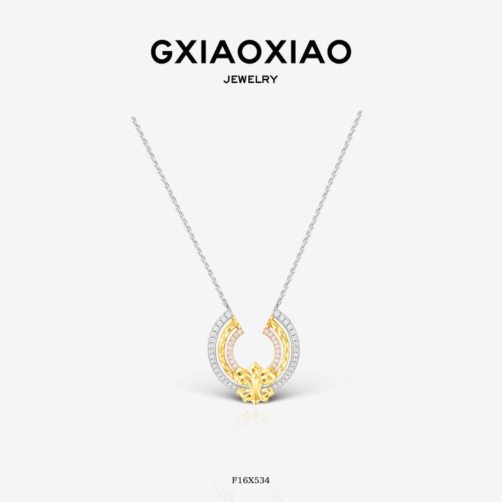 G XIAOXIA【梦涡碎星】法式精致百搭鸢尾花新年礼物项链 F16X534