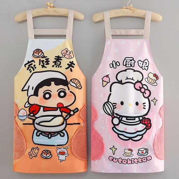 可爱卡通防油围裙厨房家用做饭可擦透气防水韩版新款防污成人时尚