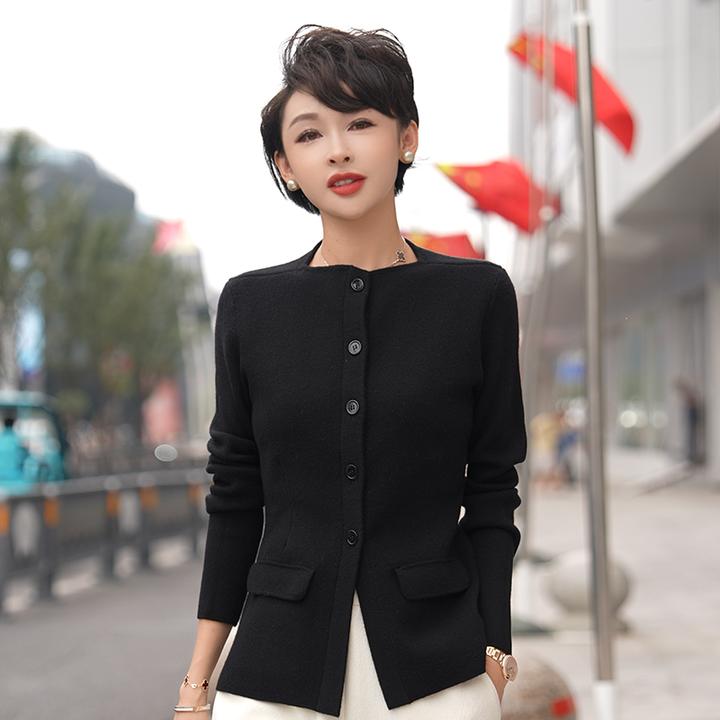 名港-【奢侈品】加厚四股纱纯羊毛气质显瘦针织衫 MG8358