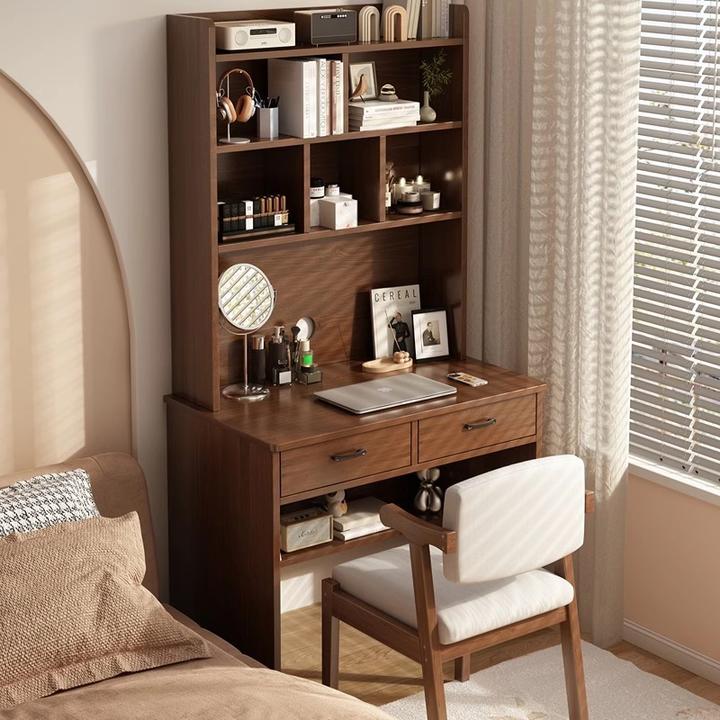 小户型书桌书架一体桌子卧室家用成人简易电脑桌学生学习写字桌