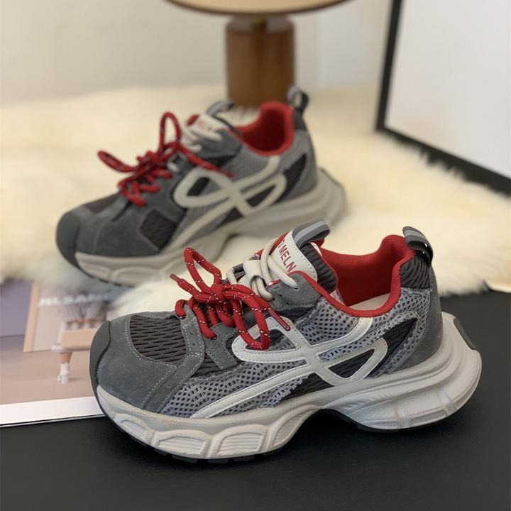 厚底网红小众老爹鞋女2025秋季新款复古做旧显瘦百搭时尚运动鞋潮