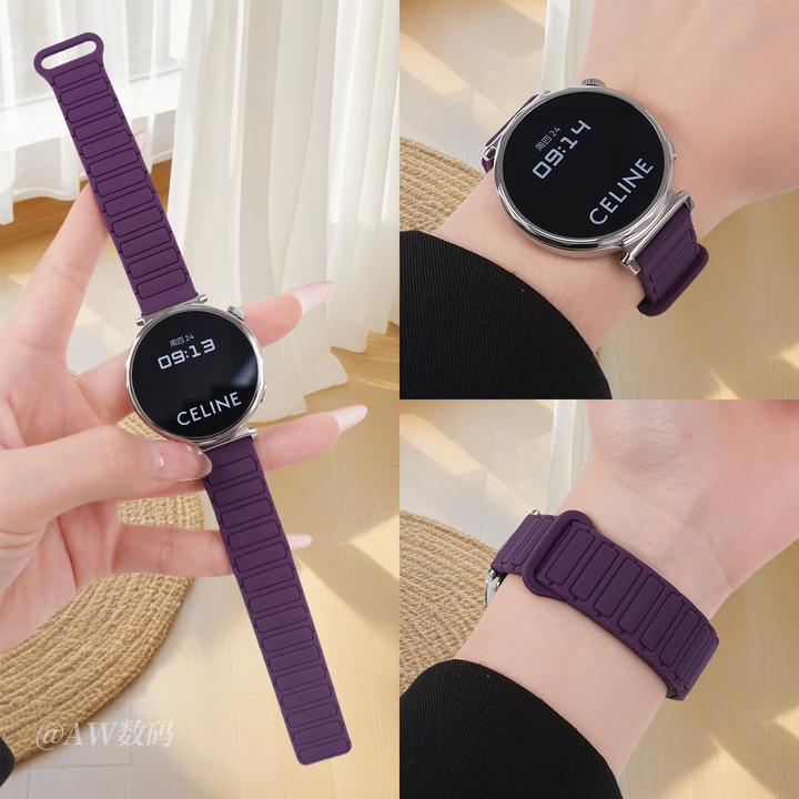 aw适用华为WATCH GT5表带女GT4/GT5Pro手表 GT3/GT2磁吸硅胶表带