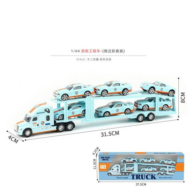 1/64合金汽车模型运输车卡车工程车拖挂车拖车架玩具车摆件手办