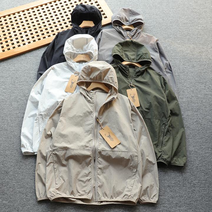 日单小鹿 全身网眼孔透气  男女连帽防晒衣外套