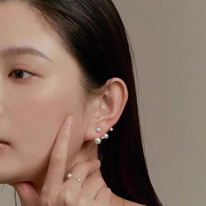 铜合金耳饰 灵动星点悬浮耳钉女款耳环银色清冷感耳饰氛围感耳饰