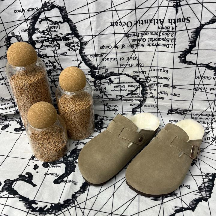 内增高加绒勃肯鞋男女同款真皮棉勃肯鞋2025秋冬新款博肯鞋半托