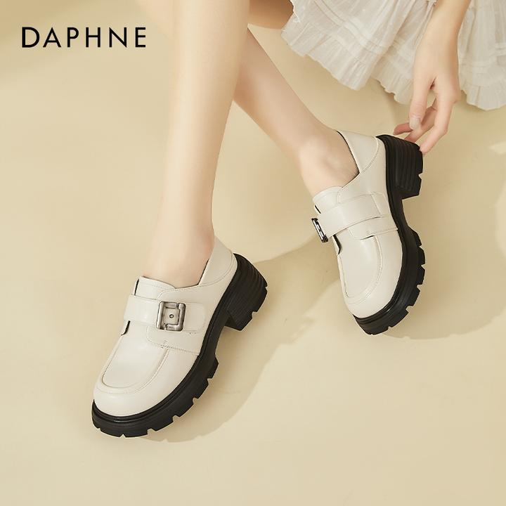 达芙妮厚底乐福鞋女鞋2025年春季法式英伦风小皮鞋气质高跟鞋单鞋