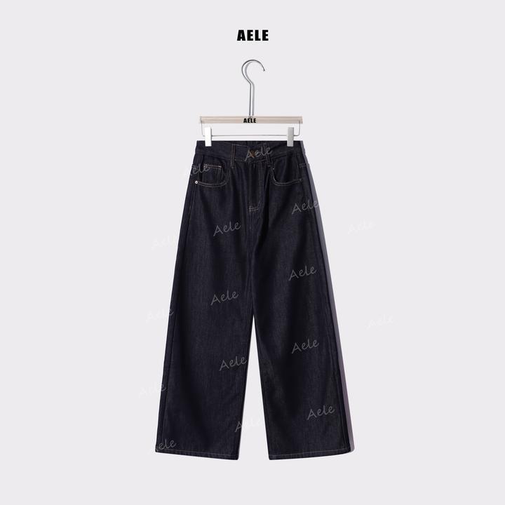AELE【小翘臀】秋冬休闲复古简约垂感宽松直筒牛仔裤 K855 3522 AD