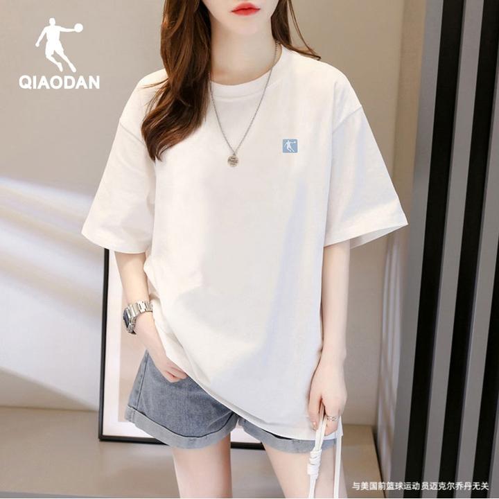 乔丹T恤女子运动夏季新款官方正品圆领休闲潮流百搭短袖宽松上衣