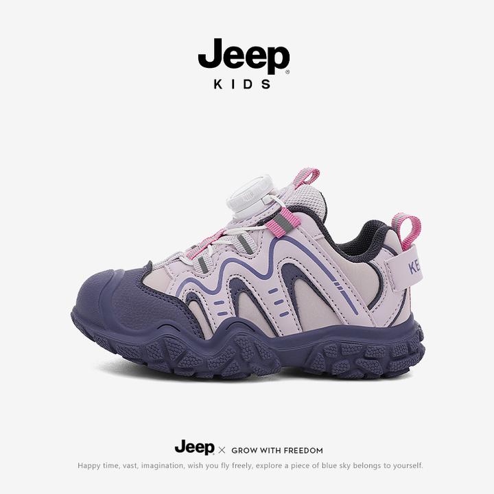 jeep女童鞋子2025新款秋季女孩防滑儿童运动鞋皮面户外休闲鞋男童