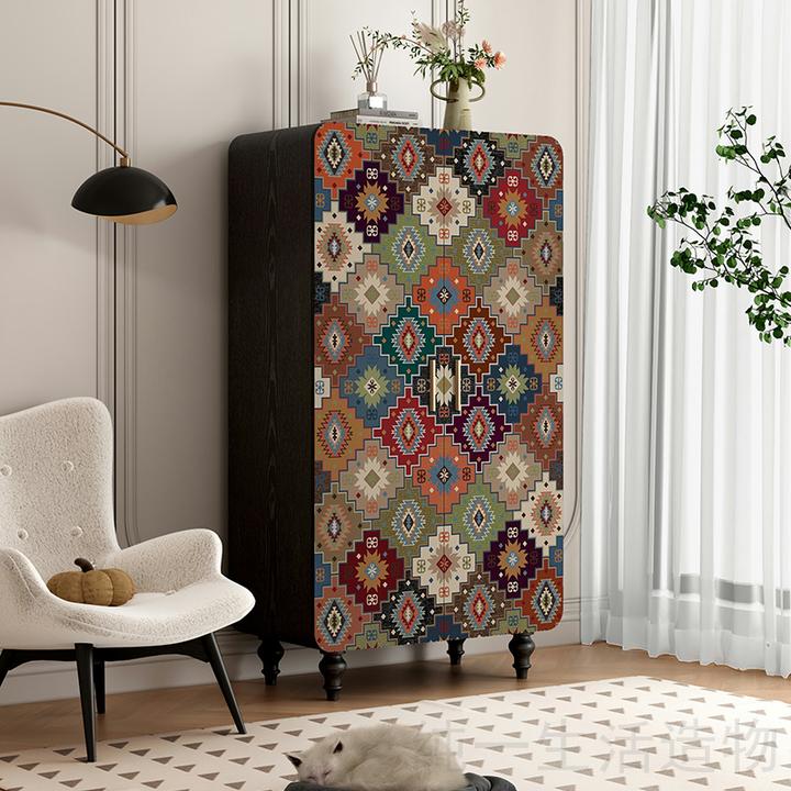 波西米亚实木衣柜可定制独立一体免安装衣帽间卧室玄关收纳储物柜