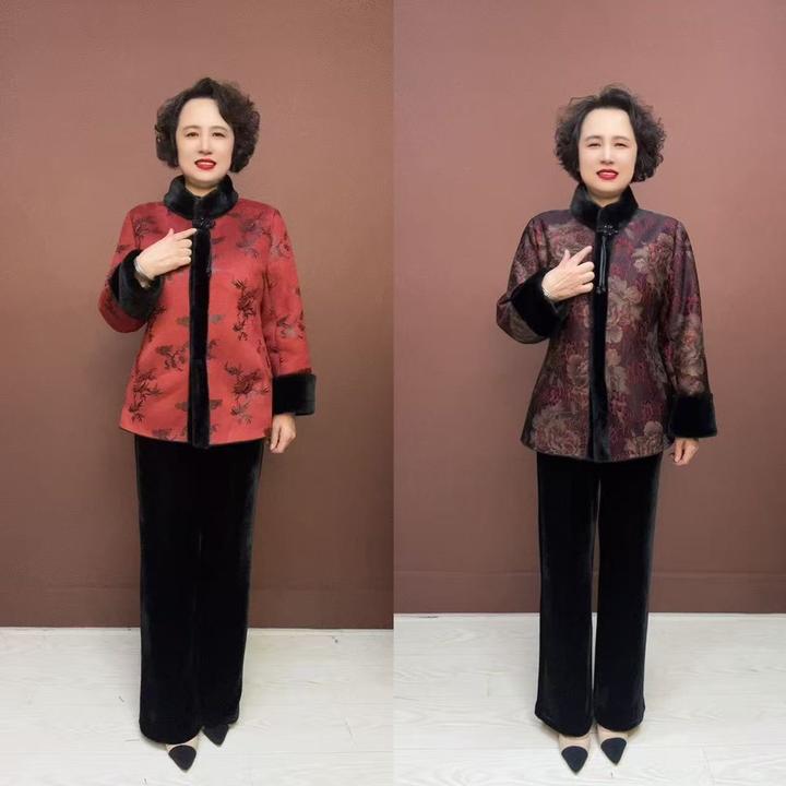 ML-短款70加绒厚款常规中老年女装民族风中式外套
