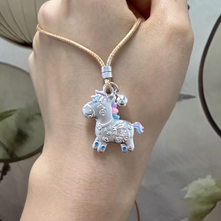 吊坠足银 足银9999马上暴富吊坠正品银项链女款可爱时尚银饰坠链