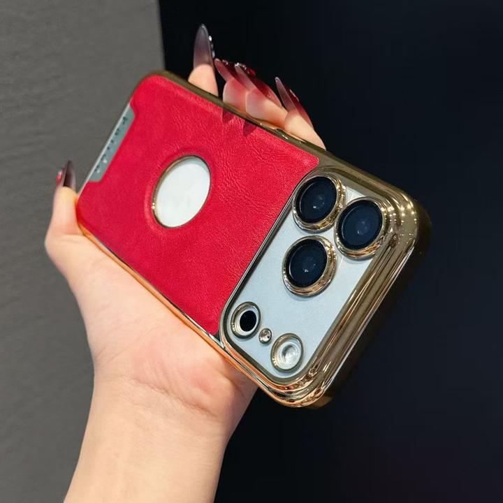 适用苹果17promax镜头全包手机壳防摔iPhone16高级感国风红色新款