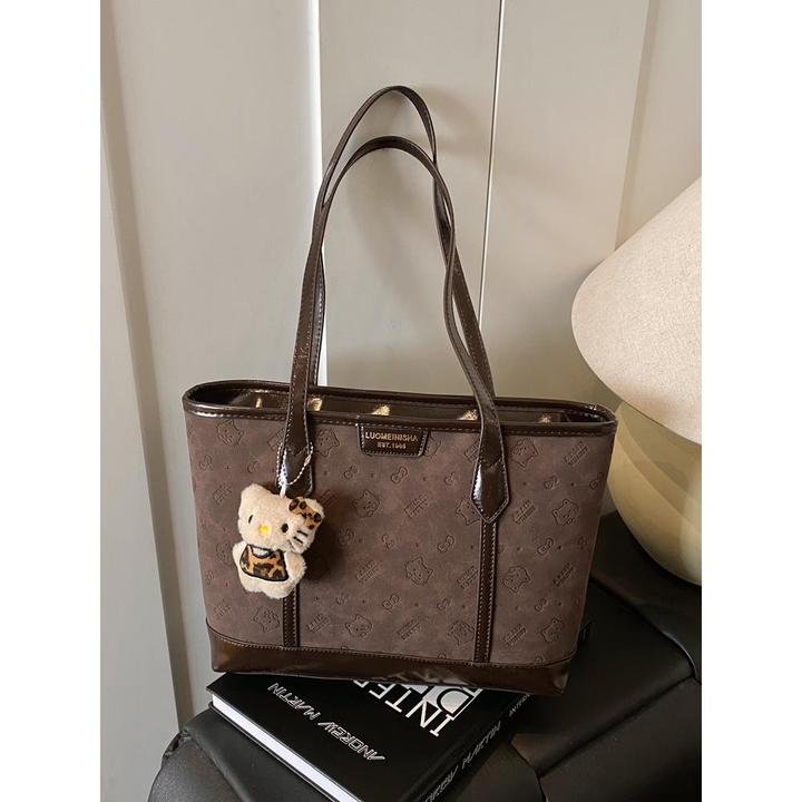 大容量休闲手提单肩包2025秋冬新款小众覆古腋下包可爱通勤托特包