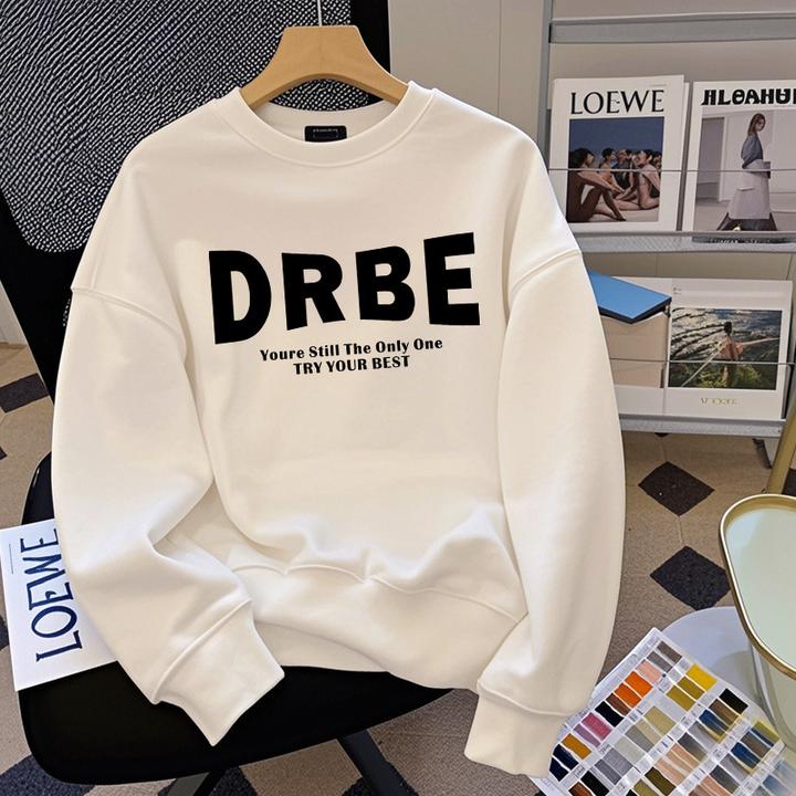 圆领卫衣女春秋薄款保暖衣2025新款宽松秋冬加绒加厚外套女士上衣