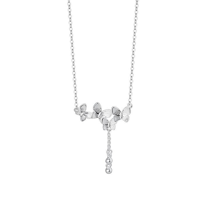 吊坠925银 阿宝S999足银精致蝴蝶项链女潮轻奢小众设计感