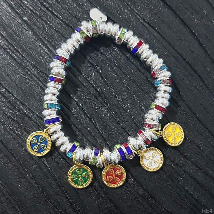 算盘珠五路财神银盘缠手链手串桃花手链彩色男女手链